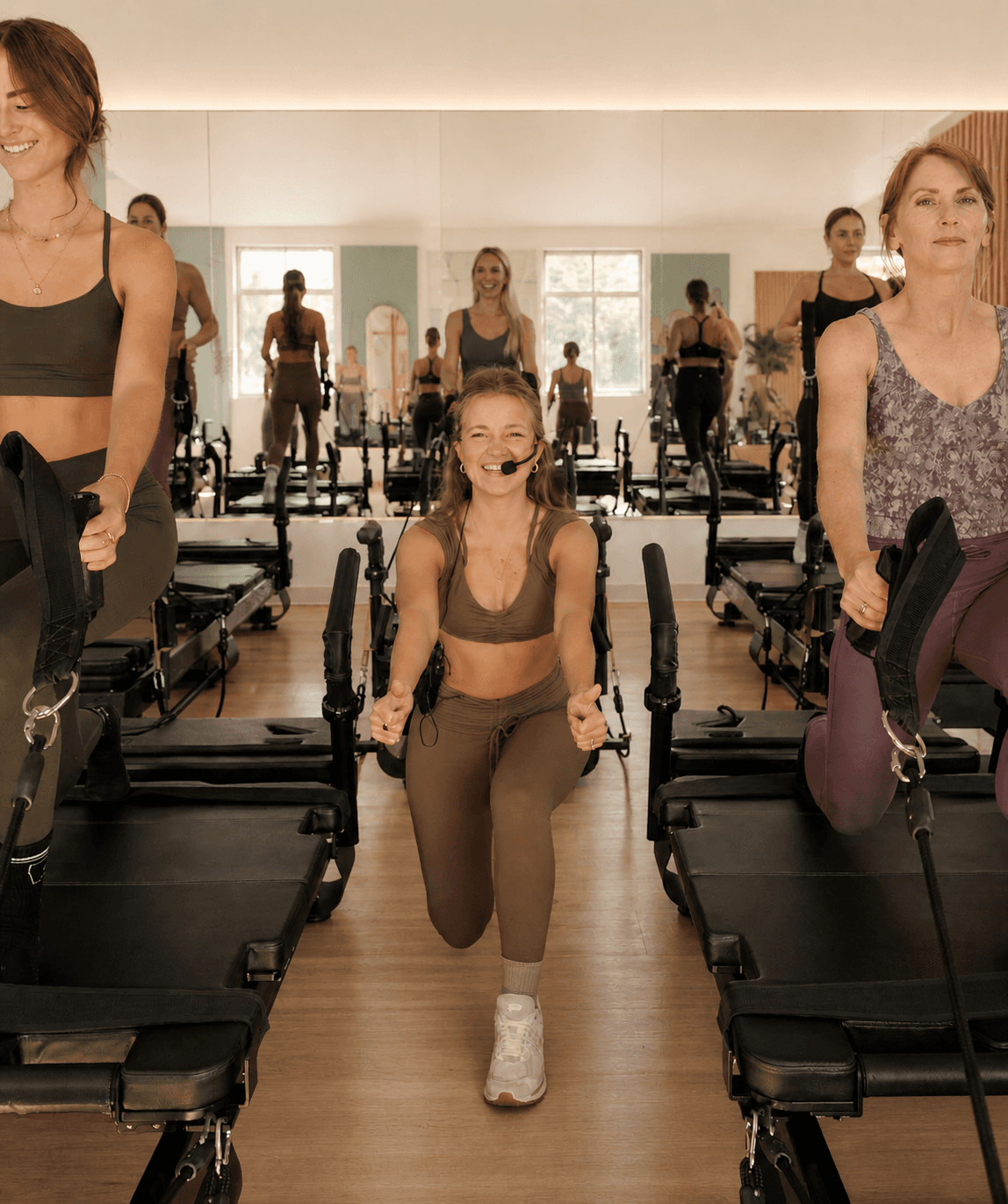 Madysen Morris instructing a Pilates class at Joyform Studios